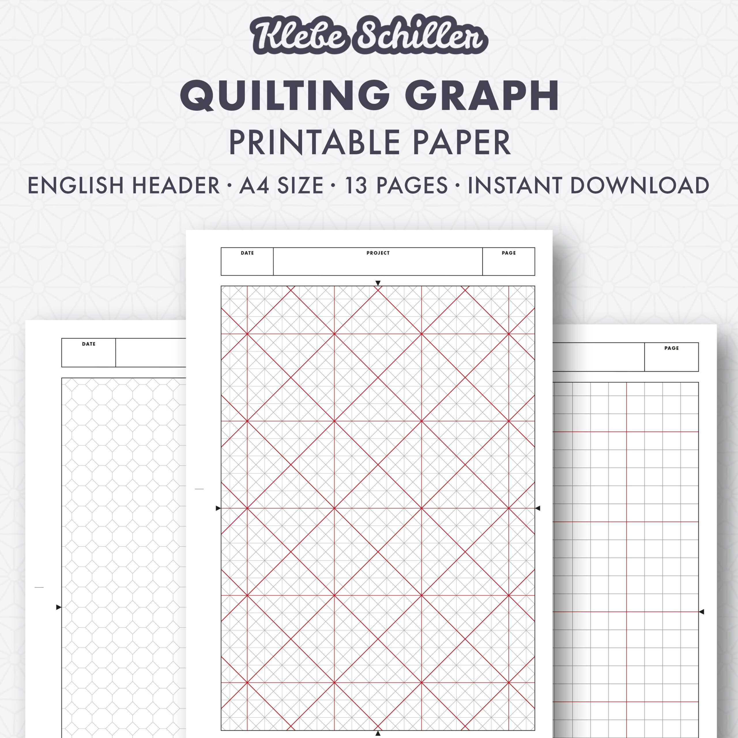 50004 Quilting Graph Paper Set, Printable Template, English inside Quilt Graph Paper Printable
