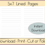5X7 Lined Paper Digital | Lined Paper Printable | Lined Pages Within 5X7 Printable Paper