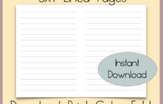 5X7 Lined Paper Digital | Lined Paper Printable | Lined Pages within 5X7 Printable Paper