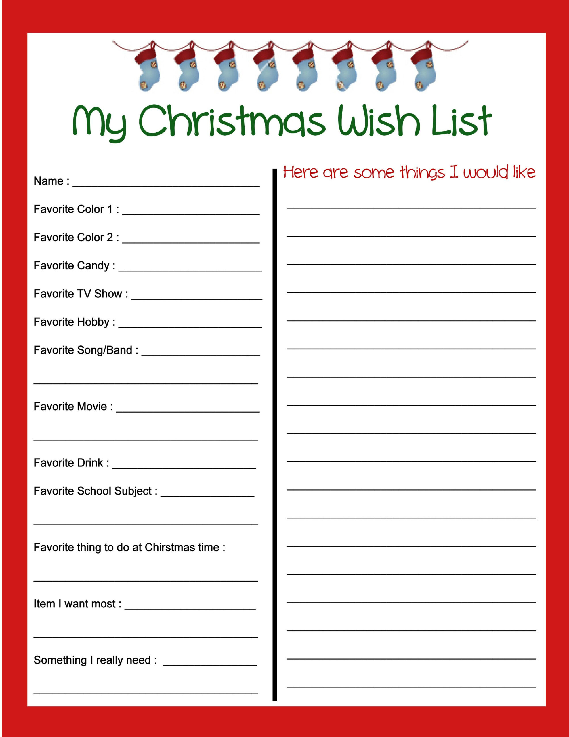 9 Best Christmas List Printable Ideas | Christmas List Printable intended for Christmas List Printable Paper