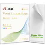 A Sub Printable Vinyl Sticker Paper 8.5"X11" Waterproof, Glossy White, 50  Ct, For Inkjet Printers Pertaining To Printable Vinyl Sticker Paper Near Me