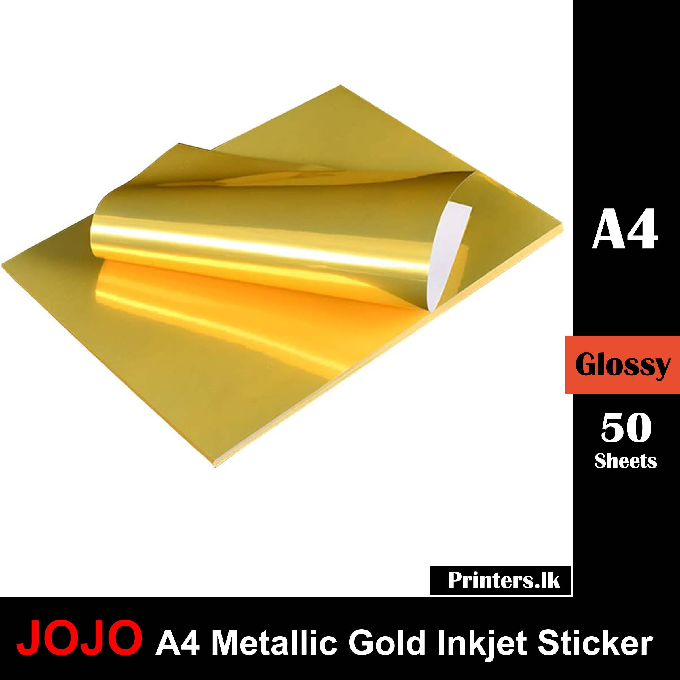 A4 Metallic Gold Inkjet Printable Sticker Sheet 50Pcs @ Printers for Gold Printable Paper