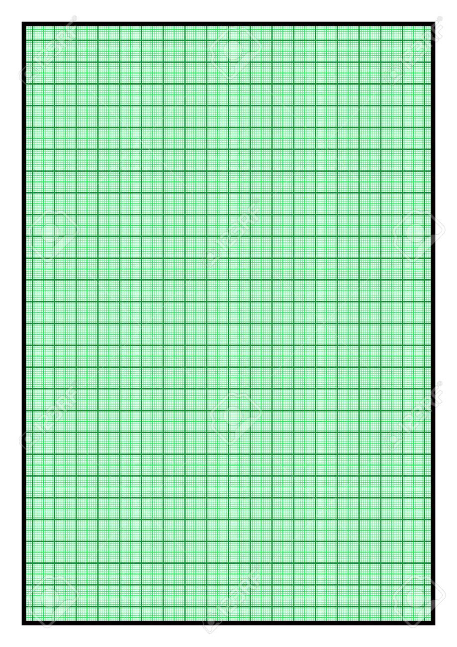 A4 Size Green Graph Paper With Black Solid Border Stock Photo in Graphing Paper Printable Green