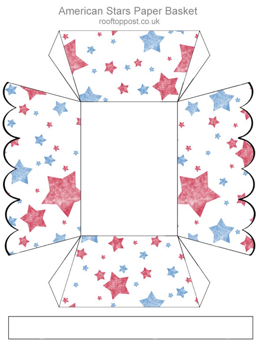 American Stars Paper Basket - Rooftop Post Printables pertaining to Printable Paper Basket Template