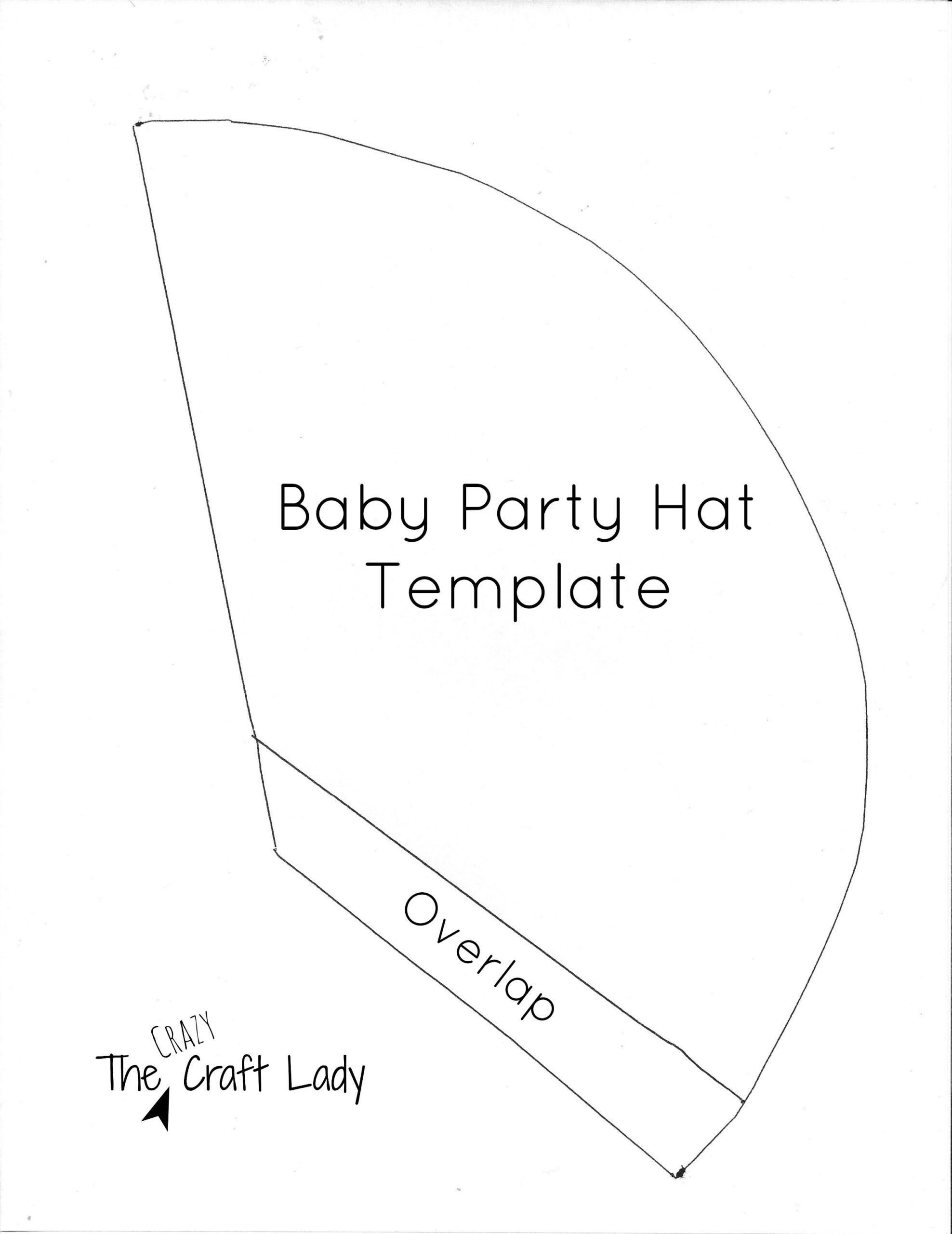 Baby Party Hats And Free Printable Template - The Crazy Craft Lady pertaining to Printable Paper Hat Template