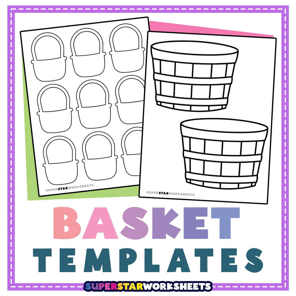 Basket Template (Free Printables) - Superstar Worksheets within Printable Paper Basket Template