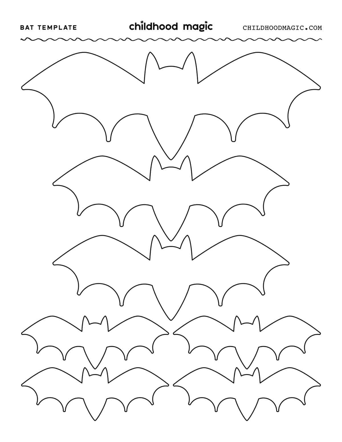 Bat Template - Childhood Magic in Printable Paper Bat Template