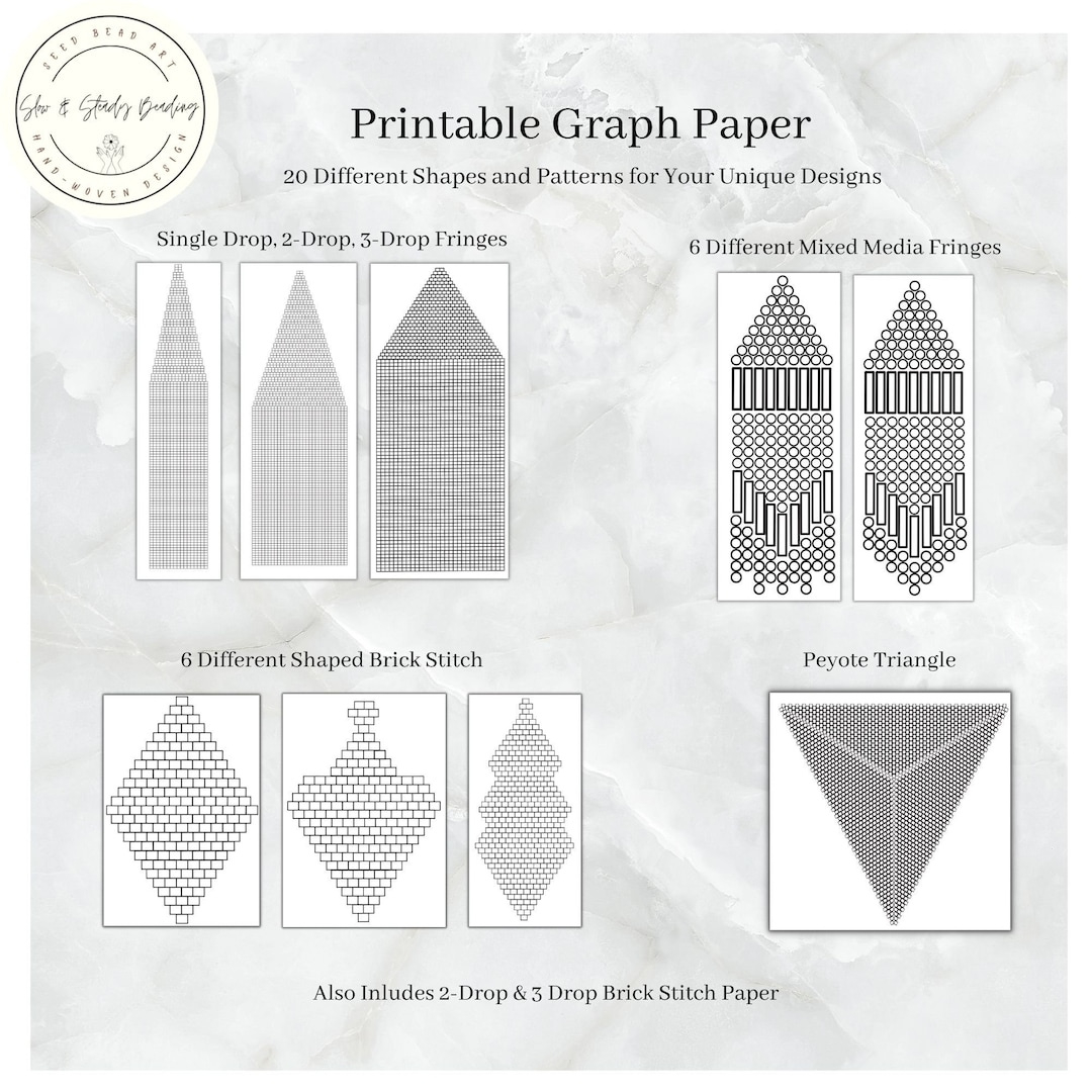 Beading Graph Paper _ Draw Your Designs _ Brick Stitch Paper _ in Printable Triangle Beading Graph Paper