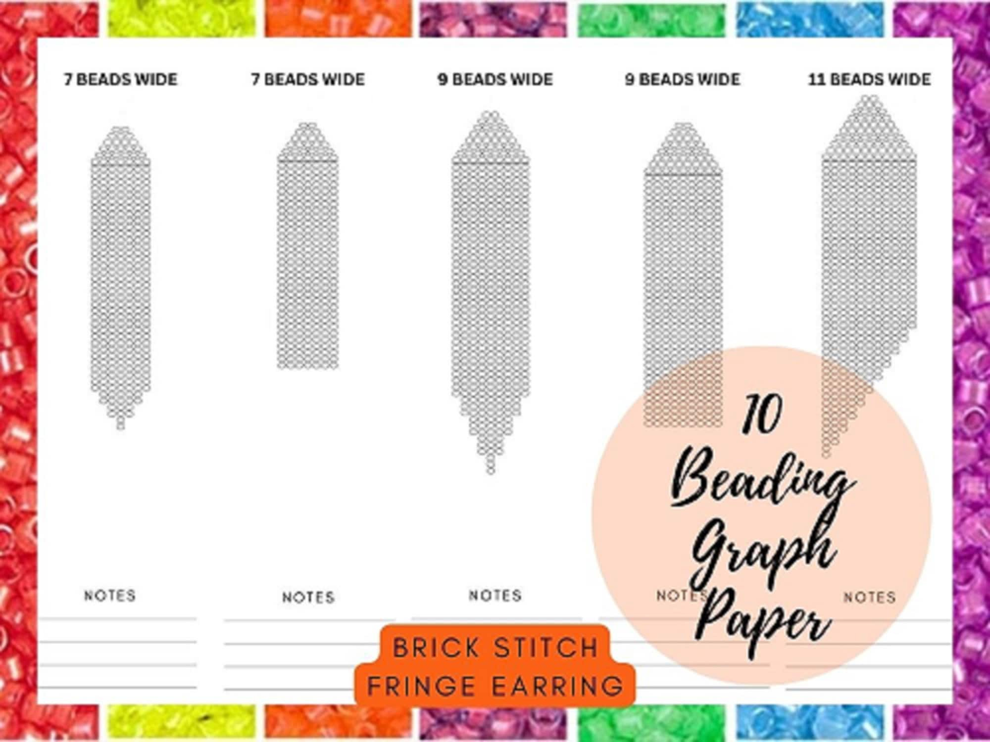 Beading Graph Paper, Brick Stitch Earring Graph Paper, 10 Blank in Earring Template Free Printable Brick Stitch Earring Graph Paper