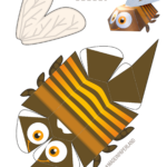 Bee Paper Model   Free Printable Paper Modelsanton Filonov In Printable Paper Craft Toys