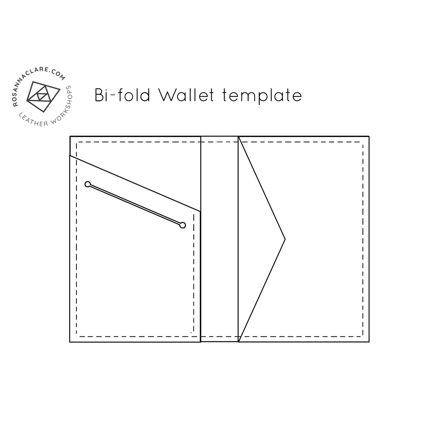 Bi-Fold Wallet Template — Rosanna Clare Leather Workshops within Printable Paper Wallet Template