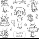 Black And White Set Paper Doll Clothes Royalty Free Vector With Black And White Printable Paper Dolls
