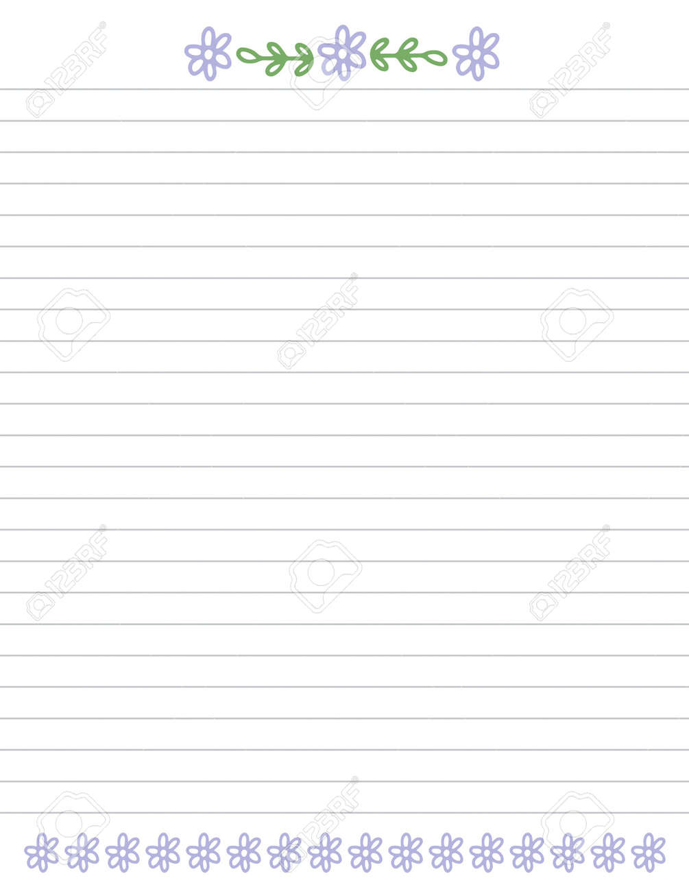 Blank Printable Line Paper Background With Flower Bouquet throughout Printable Paper Background