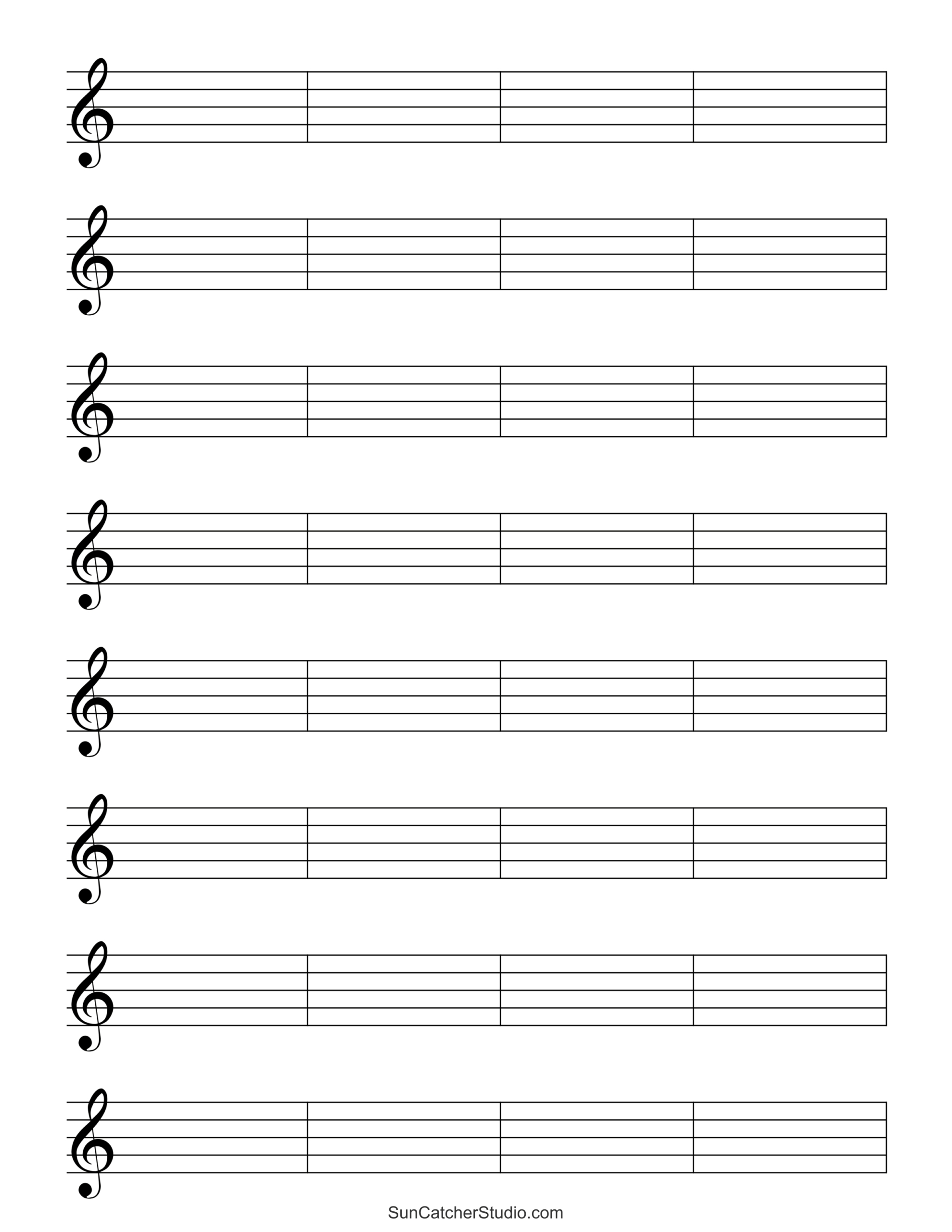 Blank Sheet Music (Free Printable Staff Paper) – Free Printables with regard to Music Paper Printable Free