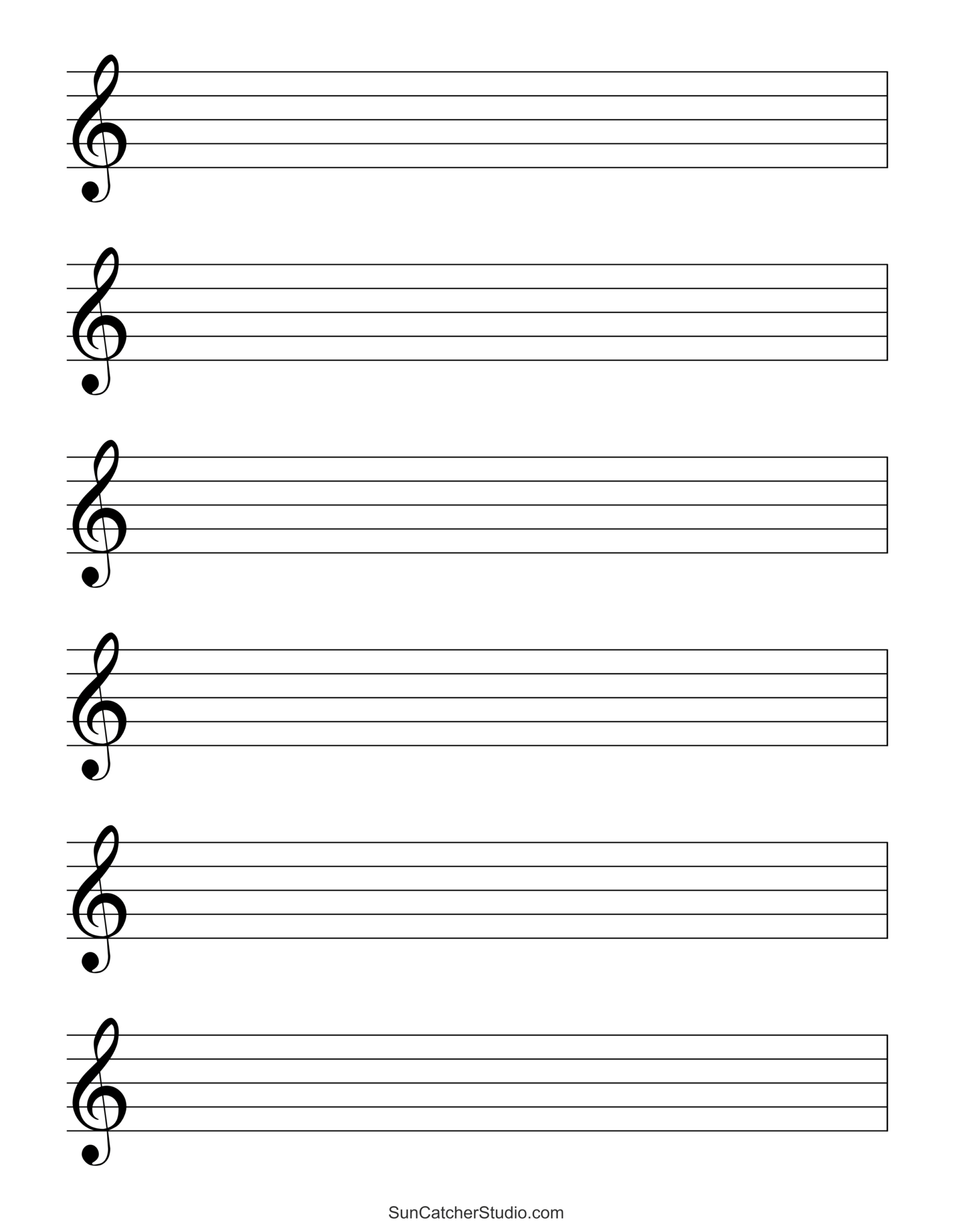 Blank Sheet Music (Free Printable Staff Paper) – Free Printables within Manuscript Paper Printable