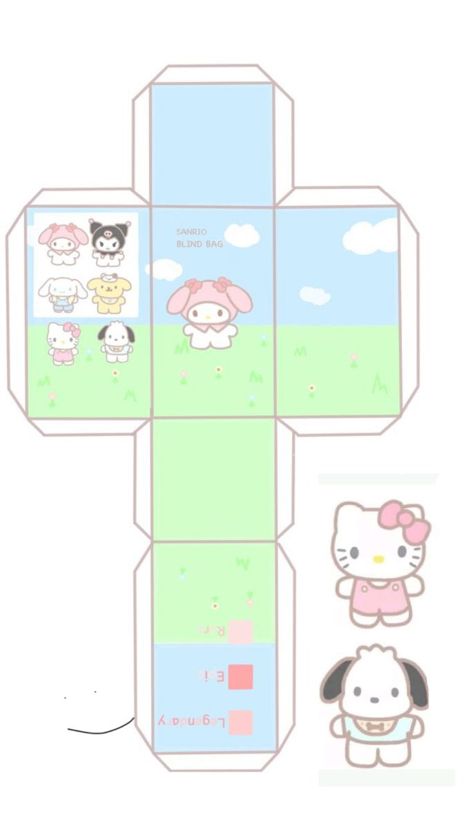 Bling Bag Santio 3D | ตุ๊กตากระดาษ, งานฝีมือจากกระดาษ, ของเล่น intended for Printable Paper Blind Box Template