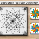 Blissful Bloom Paper Printed Barn Quilt Pattern (Sizes)   Etsy.de Intended For Printable Paper Quilt Templates