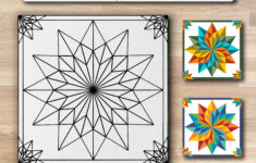 Blissful Bloom Paper Printed Barn Quilt Pattern (Sizes) - Etsy.de intended for Printable Paper Quilt Templates