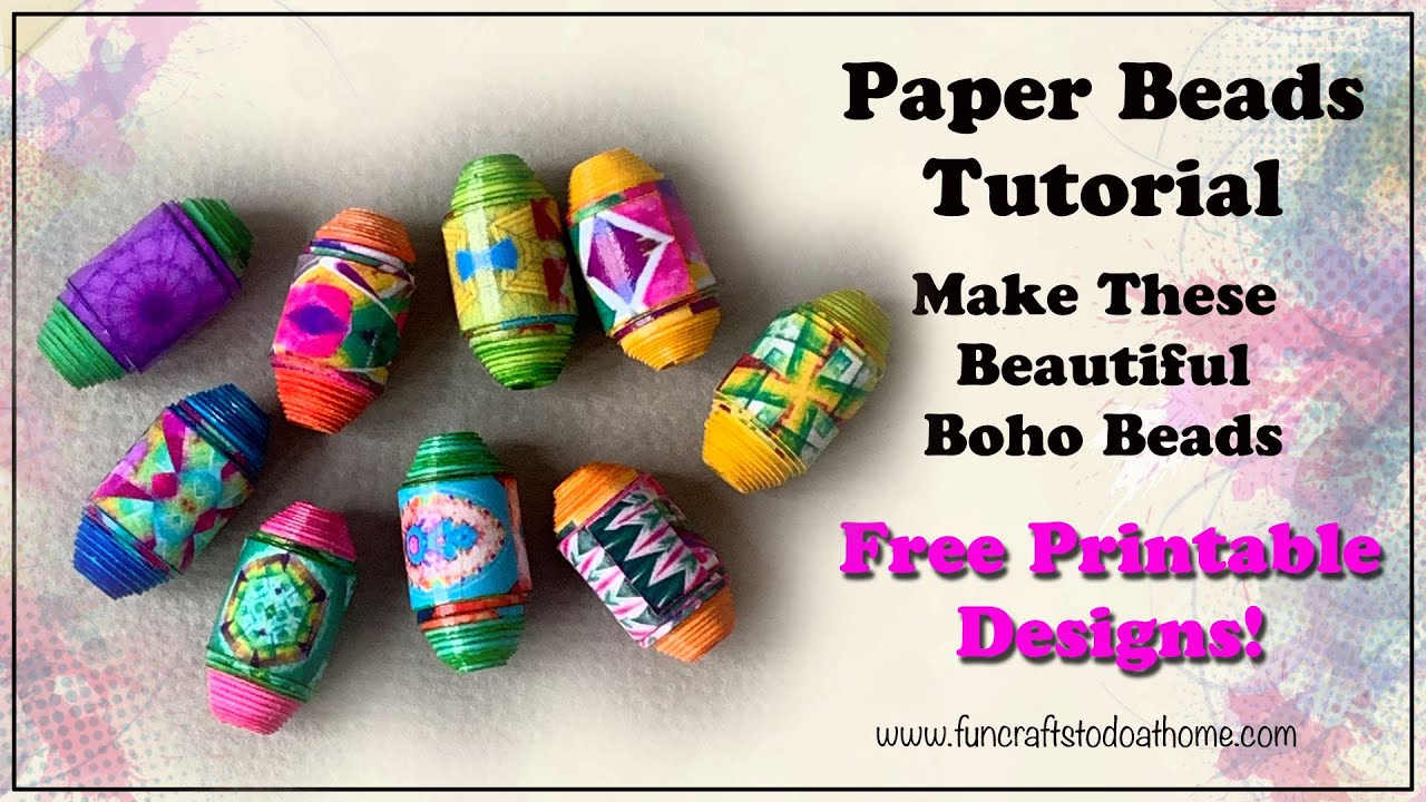 Boho Paper Beads - Hot Colours - Free Printables! Make These Paper Beads With Me. pertaining to Free Printable Paper Bead Patterns