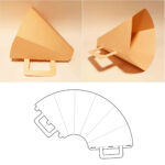 Box With Handle Template, Square Box, Cube Box, Favor Box, G In Free Printable Paper Megaphone Template