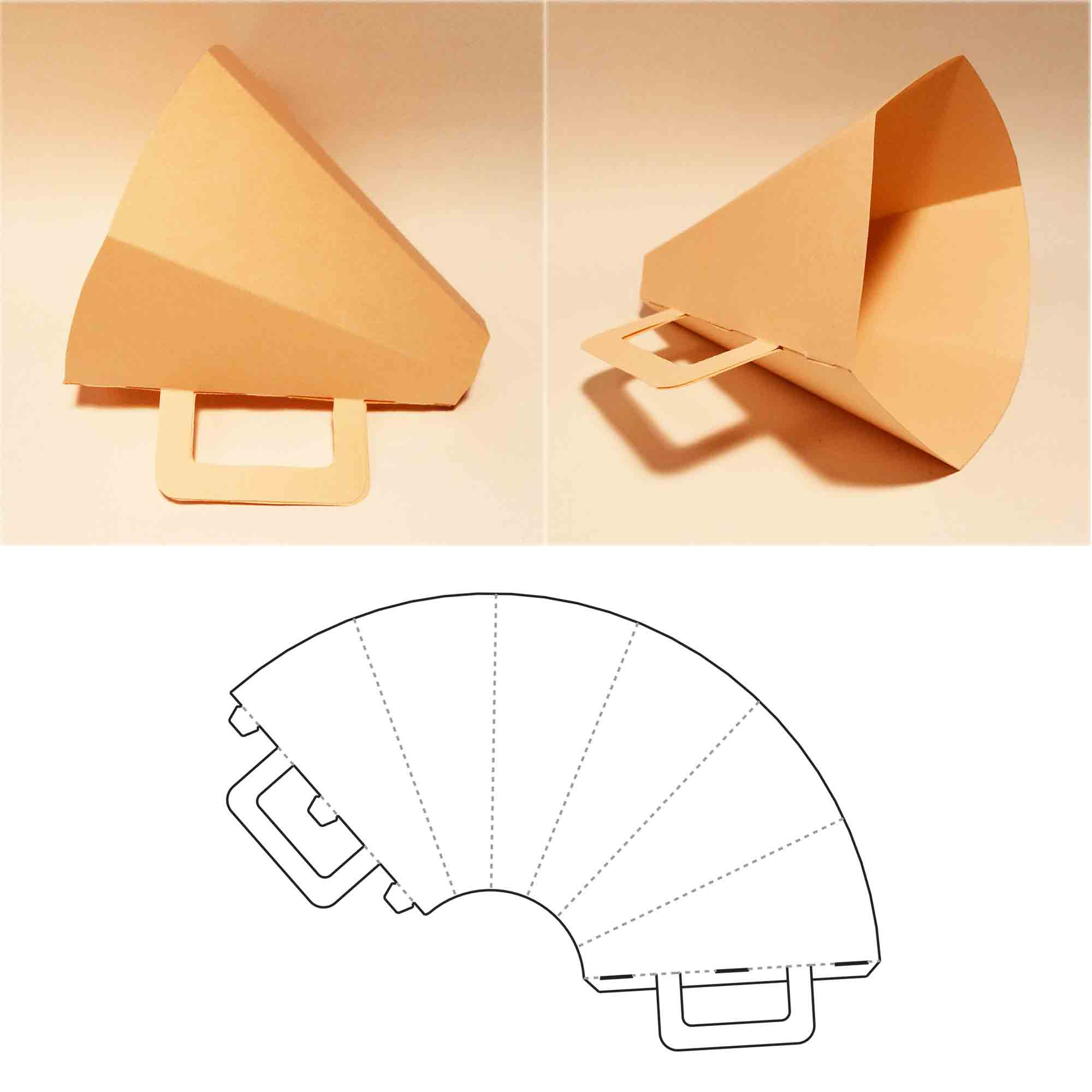 Box With Handle Template, Square Box, Cube Box, Favor Box, G in Free Printable Paper Megaphone Template