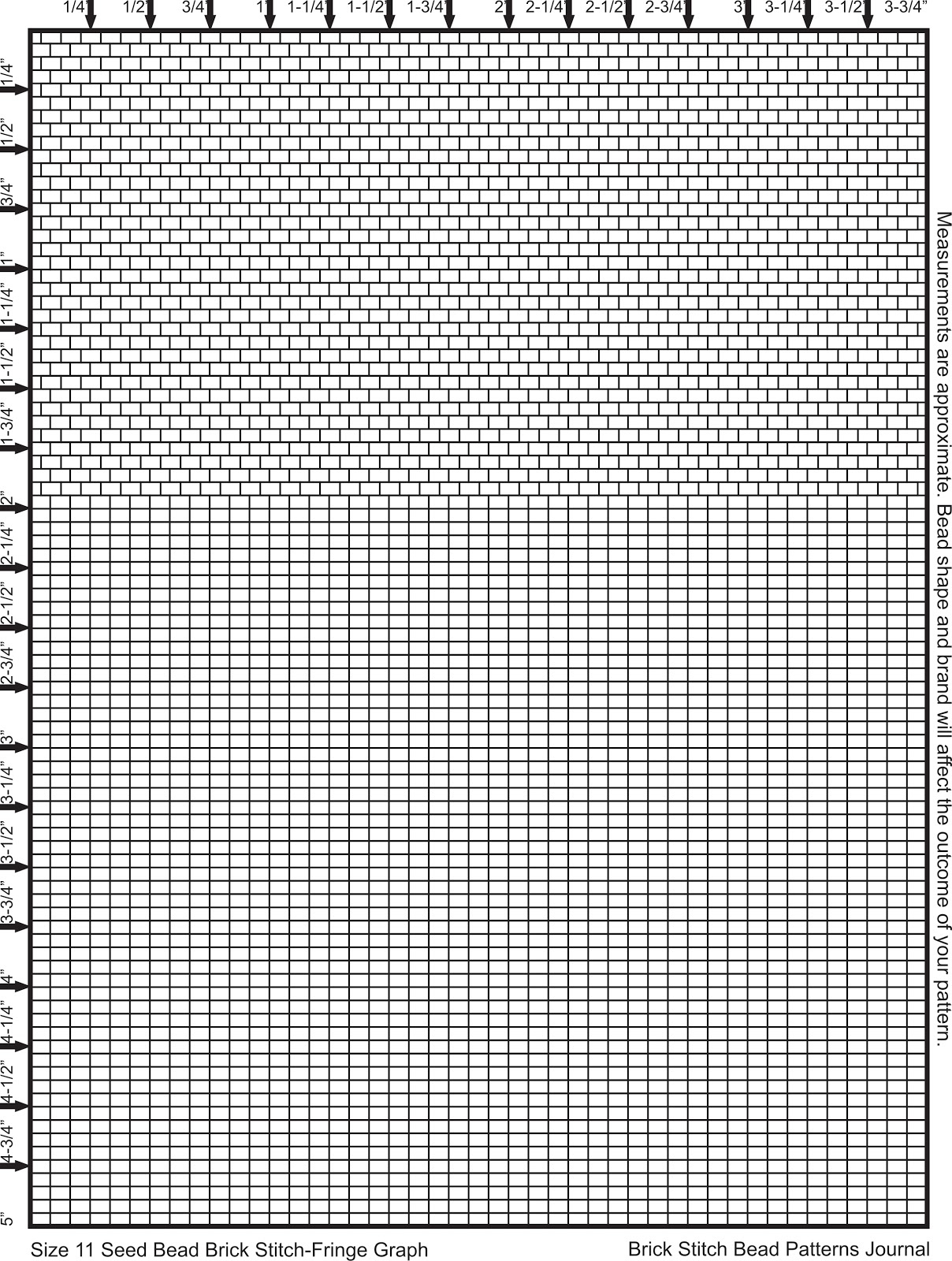 Brick Stitch Bead Patterns Journal: Size 11 Seed Bead Graph Paper with regard to Seed Bead Graph Paper Printable