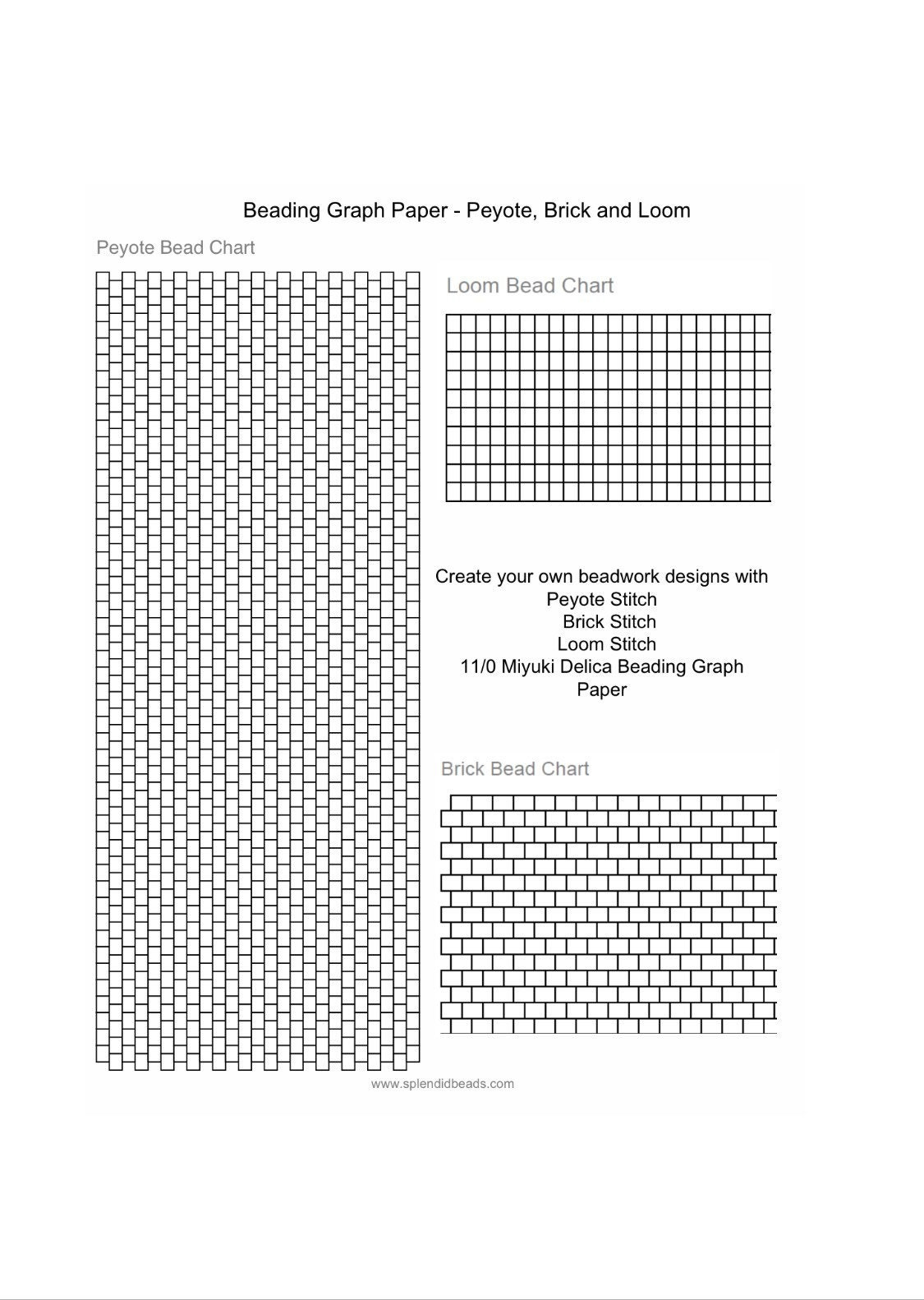 Brick Stitch Graph Paper Brick Stitch, Peyote Stitch And Loom Stitch throughout Free Printable Peyote Stitch Graph Paper