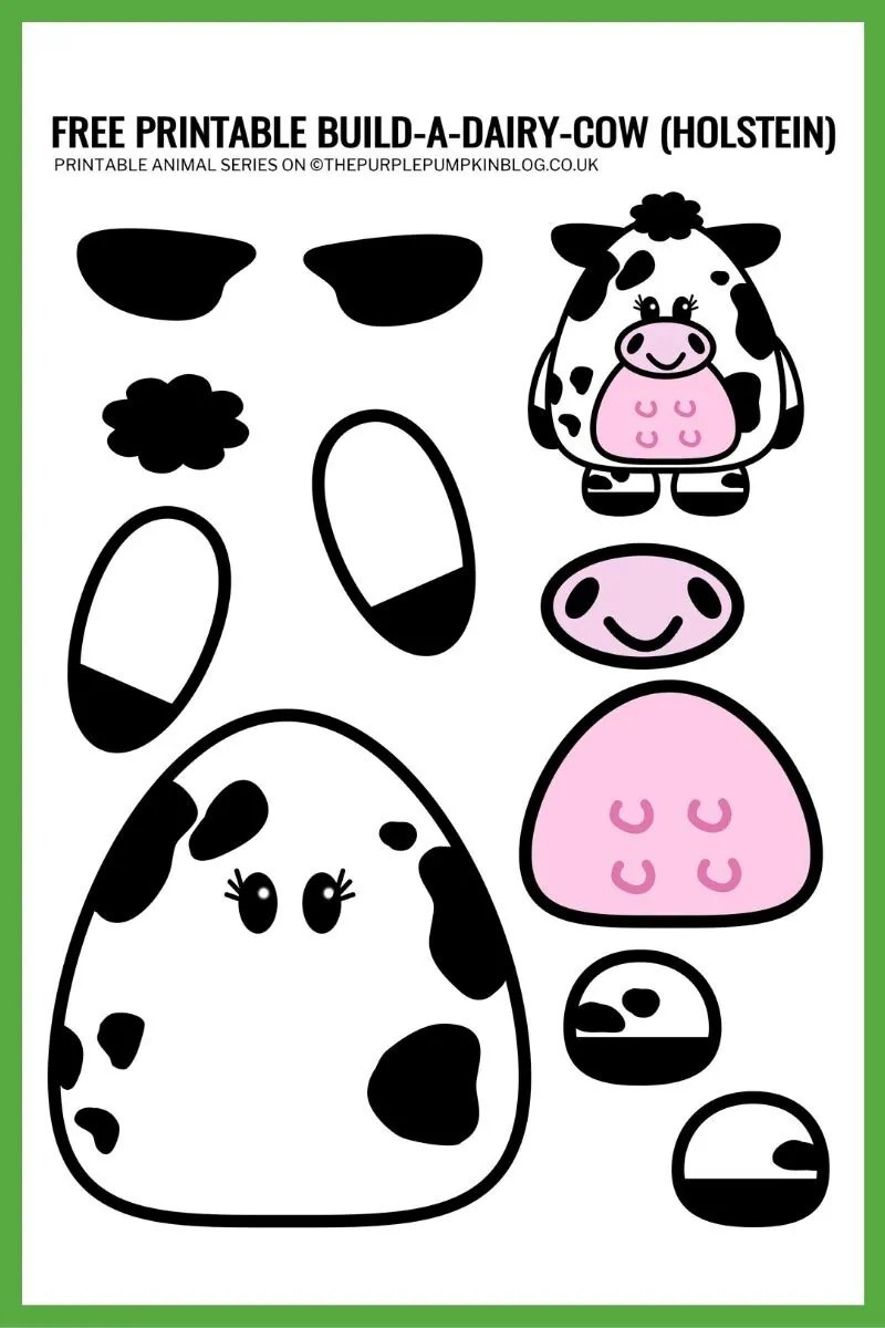 Build A Cow! Holstein Dairy Cow &amp;amp; Bull - Free Printable Templates! with regard to Printable Paper Cow