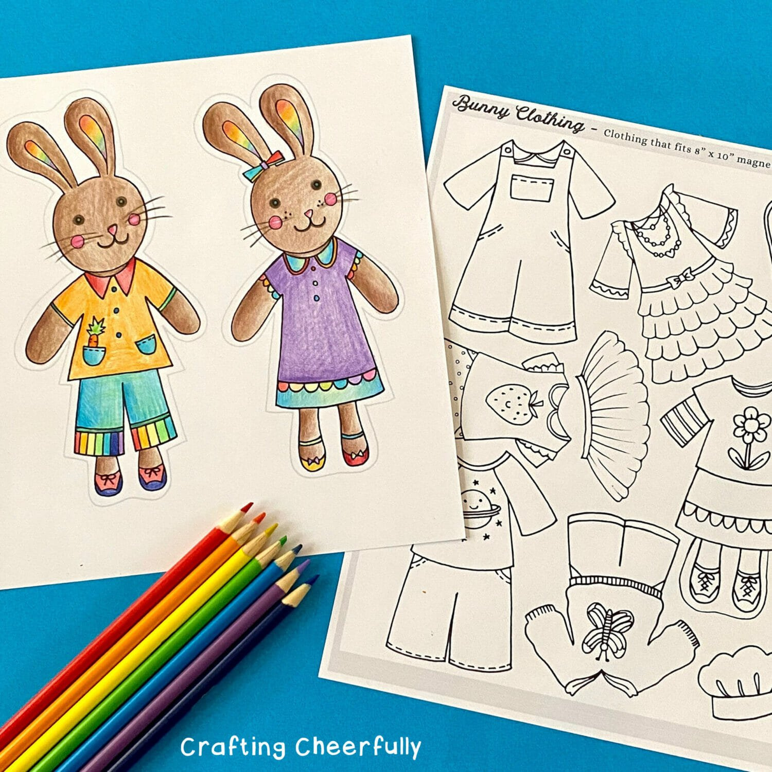 Bunny Paper Doll Coloring Pages - Free Printables - Crafting intended for Free Printable Paper Dolls To Color