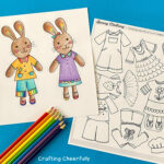 Bunny Paper Doll Coloring Pages   Free Printables   Crafting Throughout Free Printable Paper Dolls And Clothes