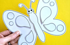 Butterfly Cut &amp; Paste Craft Printable, Spring Bug Color And Build inside Printable Paper Butterfly Cutting