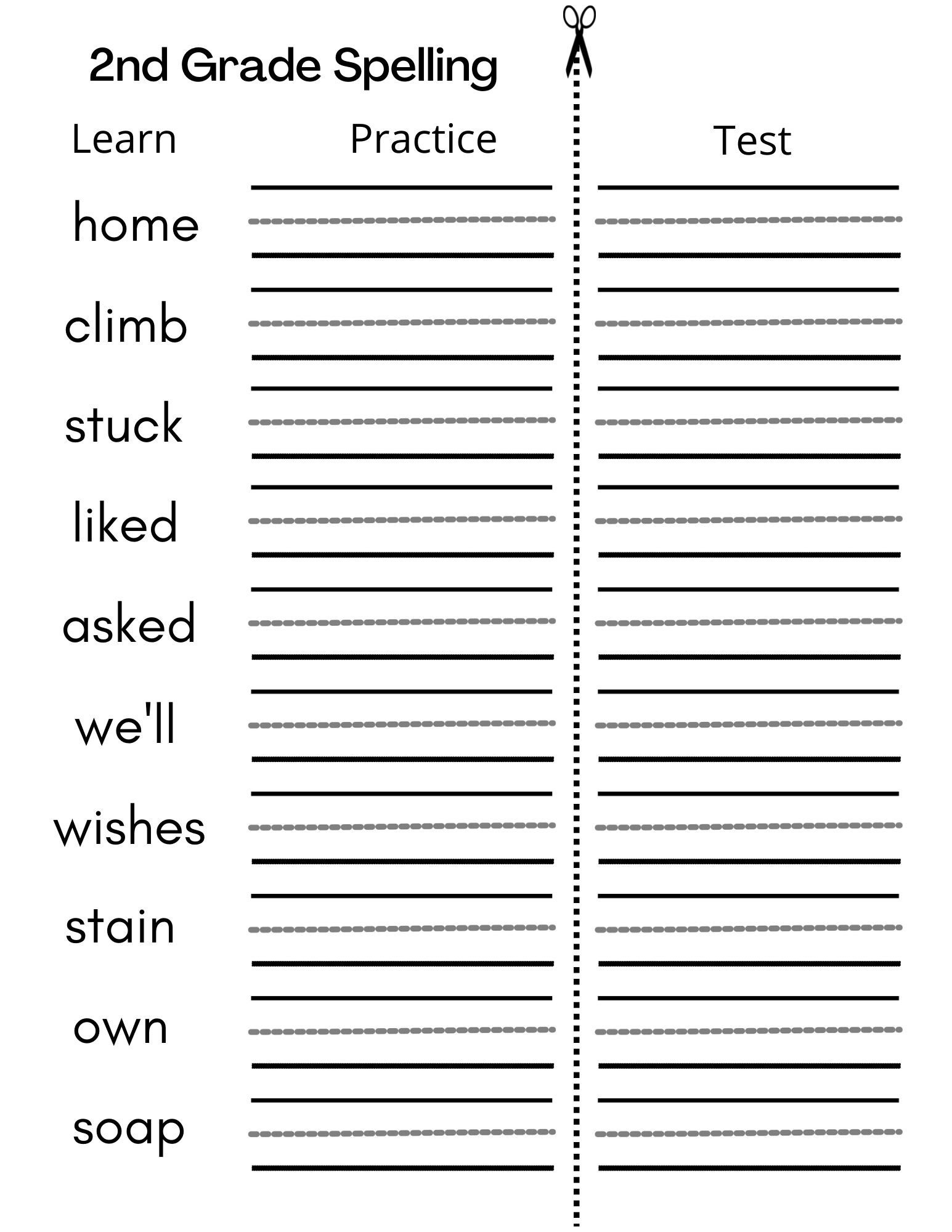 Buy 8 Printable Second Grade Writing - Spelling Worksheets in Printable Paper For 2nd Grade