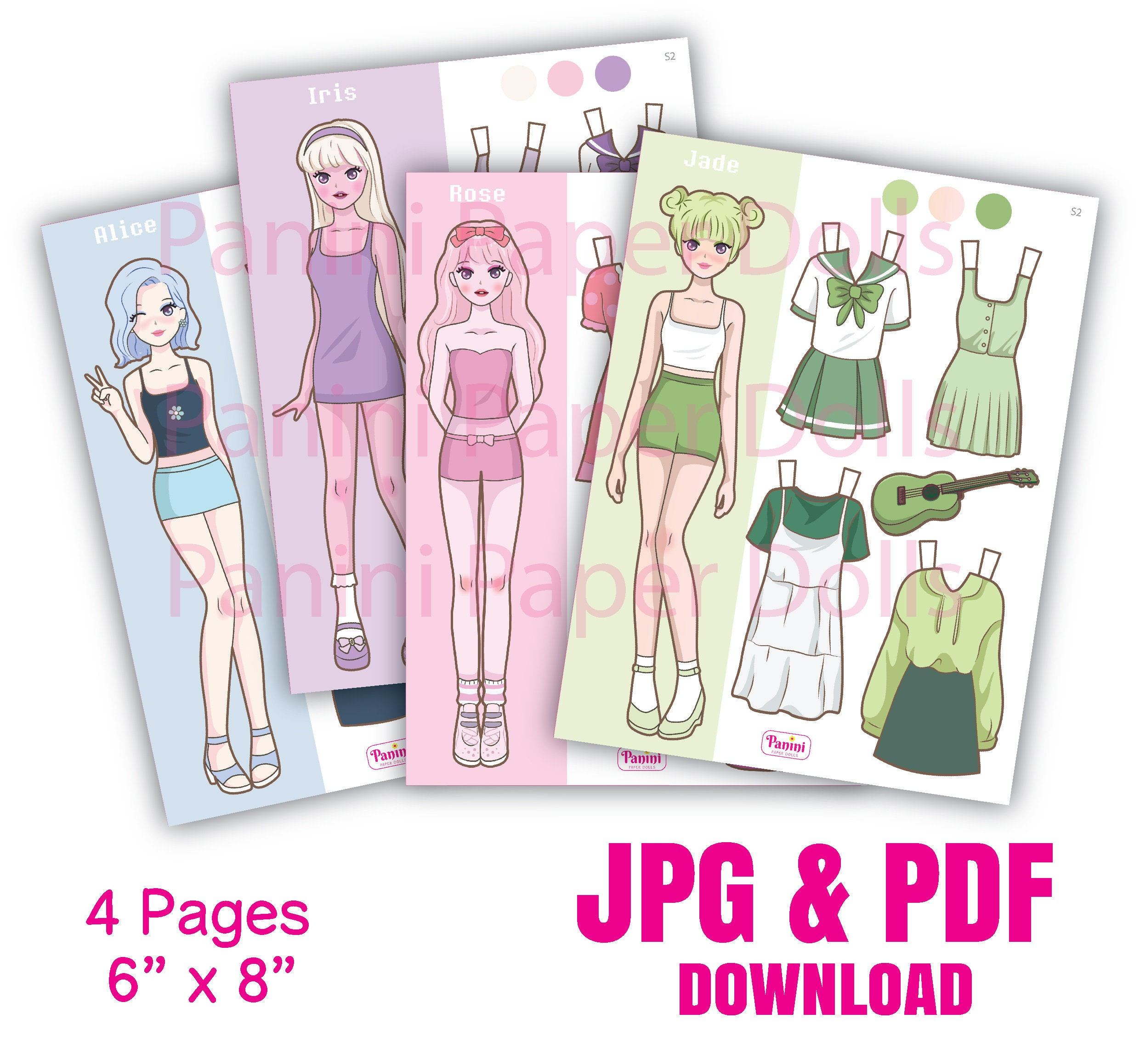 Buy Korean Paper Doll Dress Up: K-Pop Inspired Toys (Digital throughout Printable Paper Girl Doll
