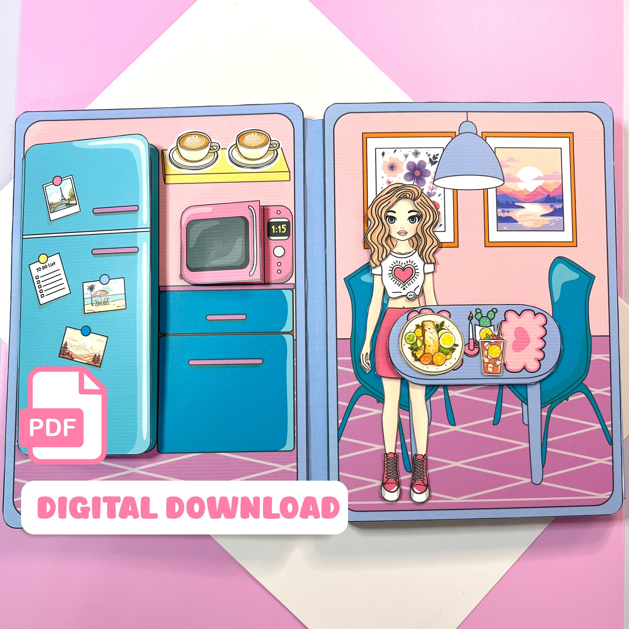 Buy Printable Doll House Printable Dollhouse Busy Book Preschool for Printable Paper Doll Books