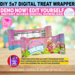 Candyland Party Favor Krispy Treat , Candyland Krispy Treat Wrap Pertaining To Party Printable Paper 5X7