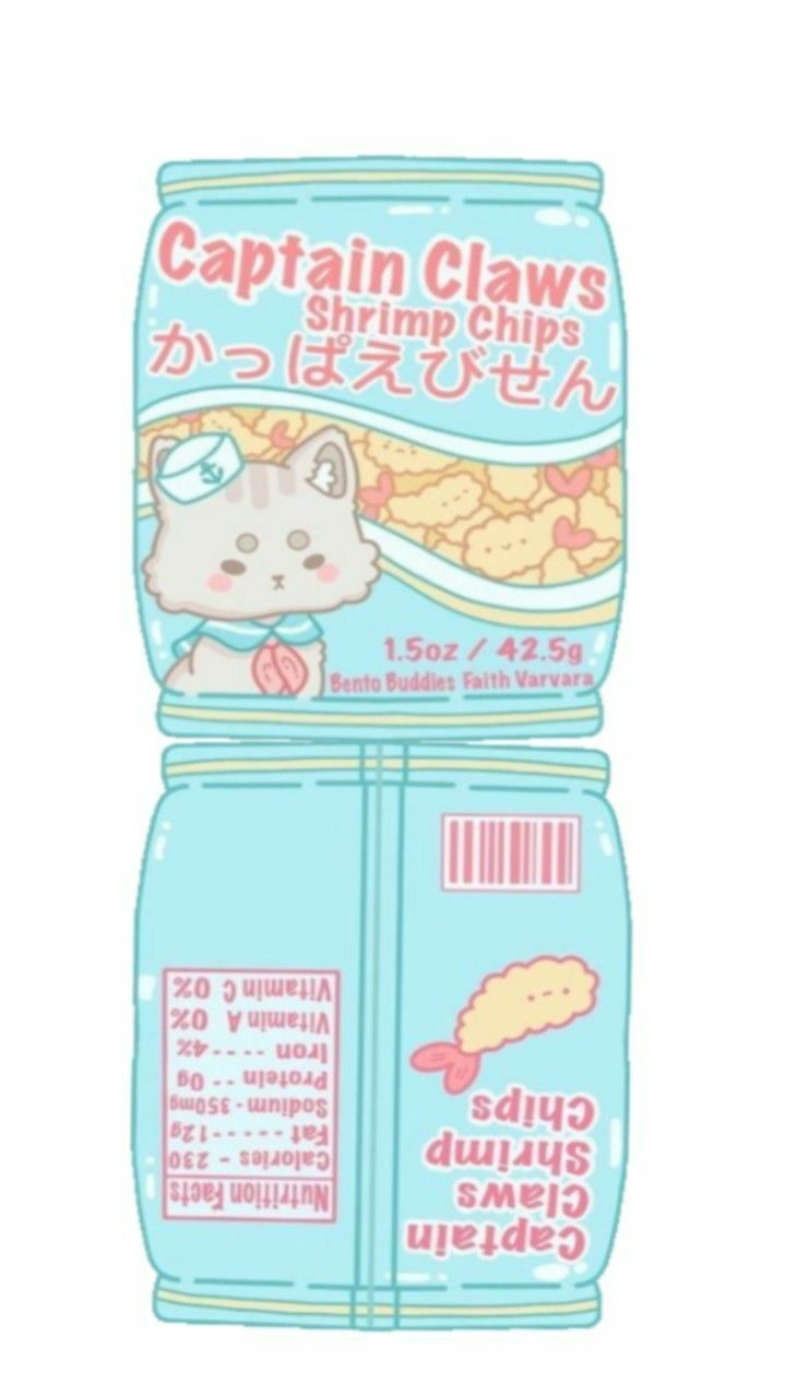 Captain Claws Shrimp Chips Sticker for Printable Paper Squishy Template Food