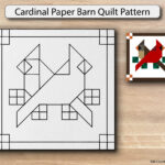 Cardinal Paper Printed Barn Quilt Pattern (Sizes)   Etsy Intended For Printable Paper Quilt