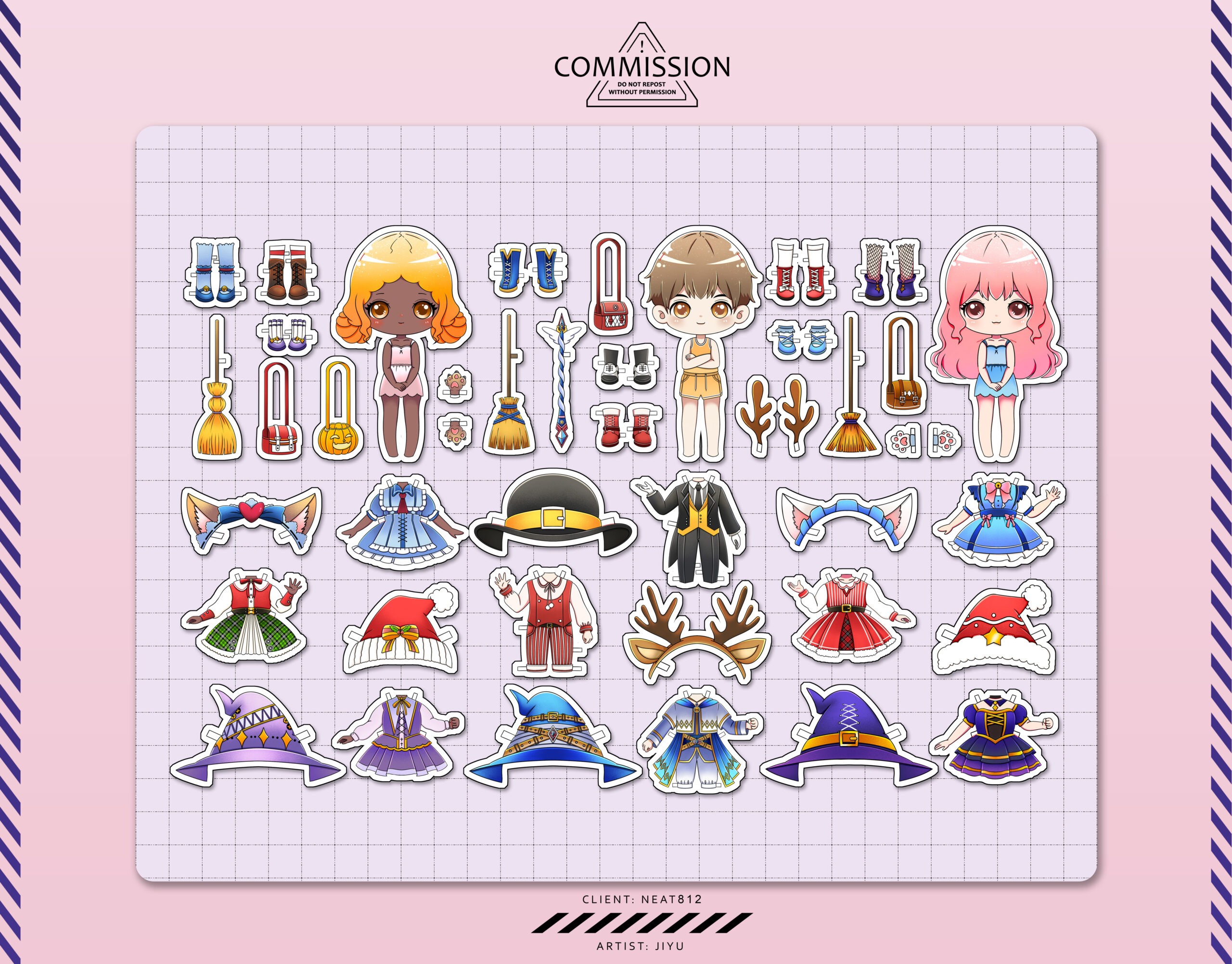 Chibi Themed Paper Dolljiyu G On Dribbble within Printable Paper Doll Chibi