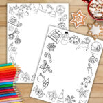 Christmas Border Paper Free Printable   Hand Lettered Printables Inside Holiday Printable Paper