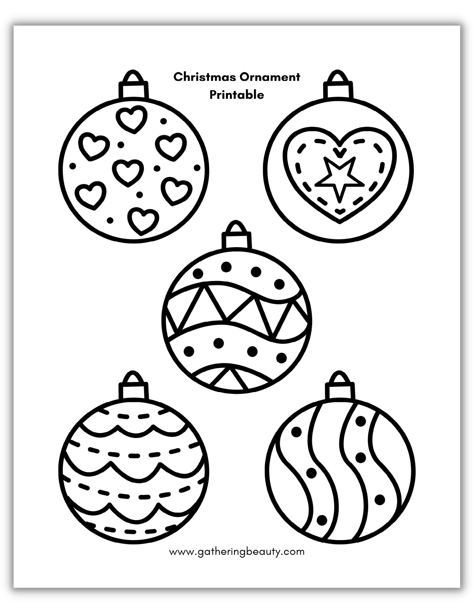 Christmas Ornament Printable — Gathering Beauty intended for Printable Paper Ornament Template