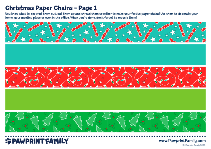 Printable Paper Chains Christmas