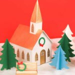 Christmas Paper Church   Sweet Red Poppy Within Free Printable Paper Church Template