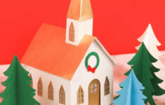 Christmas Paper Church - Sweet Red Poppy within Free Printable Paper Church Template