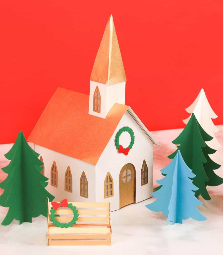 Christmas Paper Church - Sweet Red Poppy within Free Printable Paper Church Template