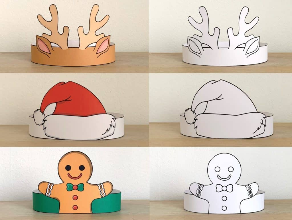 Christmas Paper Crowns Printable Hats - Easy Kid Craft - Happy in Printable Paper Crowns