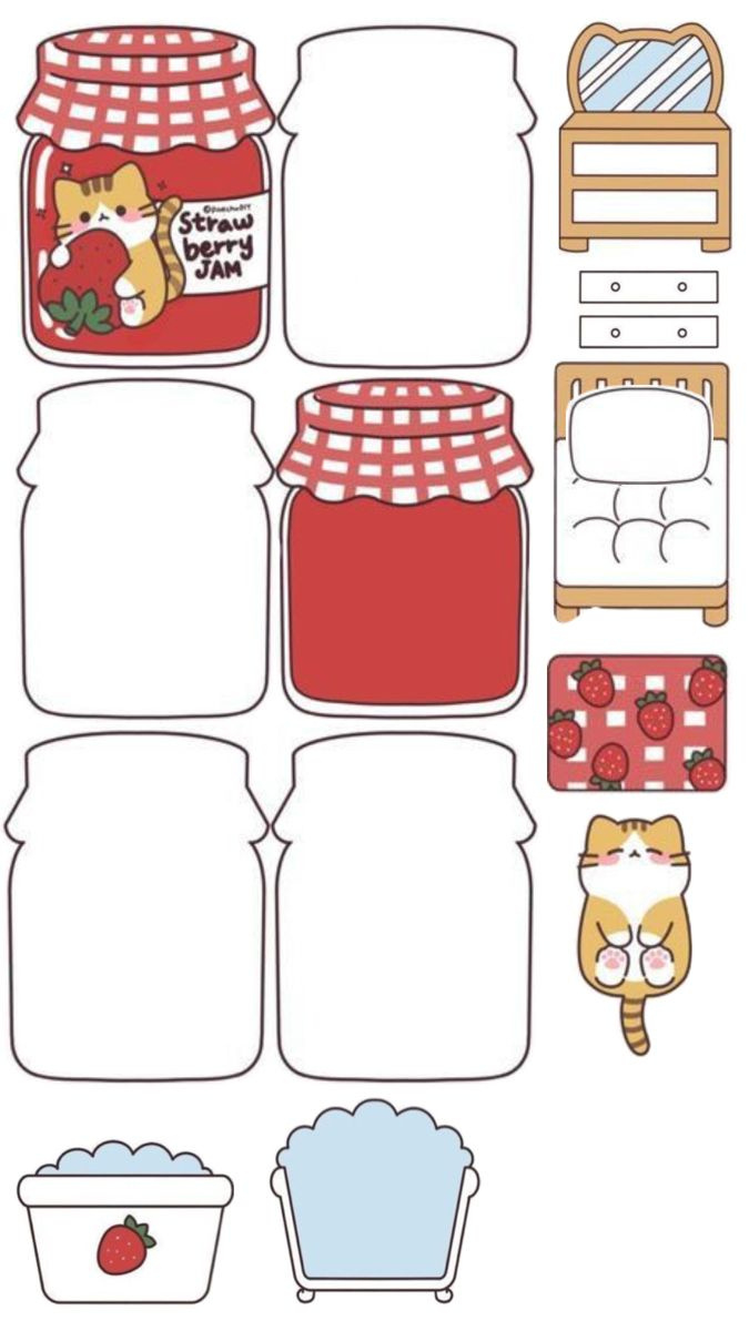 Çilek Kediş, 2025 | Kağıt Oyuncak Bebek, Kağıt Ev, Disney Boyama regarding Printable Paper Jars