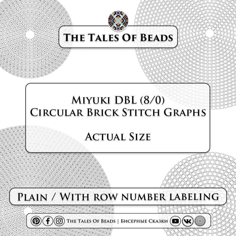 Circular Brick Stitch Graph Paper - Miyuki Delica 8/0 Actual Size inside Printable Rosette Beading Graph Paper
