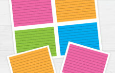 Color Ruled Index Cards Template - Free Printable Download inside Printable Paper Cards