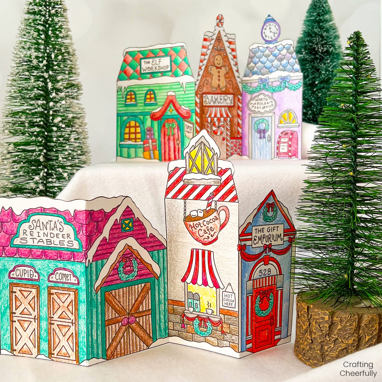 Color-Your-Own Christmas Village - Free Printable Coloring Pages with regard to Printable Paper Christmas Village Template