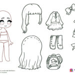 Coloring Pages )Gacha Doll/Get Ready For School   Click To View On With Printable Paper Doll Gacha Life